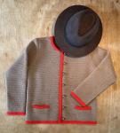 Kinder-Strickjacke "Loui" braun/rot 