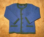 Kinder-Strickjacke "Maxie" blau/dunkelgrün 