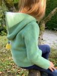 Kinder-Strickjacke "Ollie" minzgrün/hellblau/gelb 